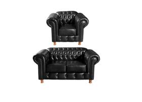 Conjunto Chesterfield 1 Namoradeira e 1 Poltrona RETRO Conjunto Chesterfield 1 Namoradeira e 1 Poltrona RETRO