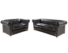 Conjunto chesterfield 1 sofá + 1 namoradeira victório corano preto Conjunto chesterfield 1 sofá + 1 namoradeira victório corano preto