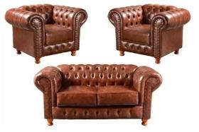 Conjunto Chesterfield Namoradeira + 2 Poltronas Luiz xv Corano Marrom/ barbearia, sala de estar, recepção, decoração Conjunto Chesterfield Namoradeira + 2 Poltronas Luiz xv Corano Marrom/ barbearia, sala de estar, recepção, decoração