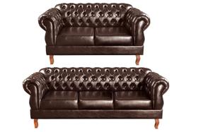 Conjunto Chesterfield Sofá Duquesa 2 e 3 Lugares Decoração Retrô Vintage Conjunto Chesterfield Sofá Duquesa 2 e 3 Lugares Decoração Retrô Vintage