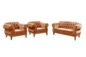 Conjunto Chesterfield Sofá Duquesa 2 lugares Poltronas Decoração Vintage Colonial