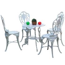 Conjunto Chinês Mesa 4 Cadeiras sem Braço Alumínio Fundido Conjunto Chinês Mesa 4 Cadeiras sem Braço Alumínio Fundido