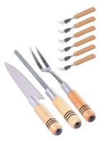 Conjunto Churrasco 9 Peças - Madeferinox Conjunto Churrasco 9 Peças - Madeferinox