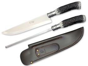 Conjunto Churrasco Faca Chaira Elmo Cabo Resina Tipo Cervo 9 Pol Conjunto Churrasco Faca Chaira Elmo Cabo Resina Tipo Cervo 9 Pol