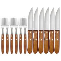 Conjunto Churrasco Garfo e Faca Inox 12 Peças 3931 MOR