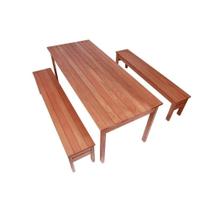 Conjunto Churrasco Mesa e bancos 2 metros em Madeira Maciça Conjunto Churrasco Mesa e bancos 2 metros em Madeira Maciça