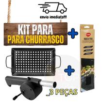 Conjunto Churrasco Premium: Manta + Soprador + Assadeira de Alta Performance