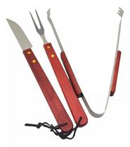 Conjunto Churrasqueiro Cozinha Faca Pegador Pinça Garfo Inox