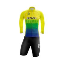 Conjunto Ciclismo Bermuda E Camisa Gpx Brasil 2022-Amarelo-G - Gpx Sports