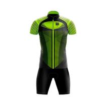 Conjunto Ciclismo Bermuda e Camisa GPX Wave Black Colors Forro Espuma