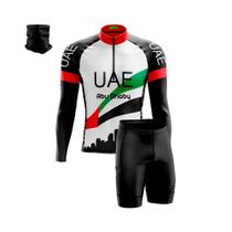 Conjunto Ciclismo Bermuda e Camisa Manga Longa BeFast UAE Emirates Forro Espuma + Bandana - Be Fast