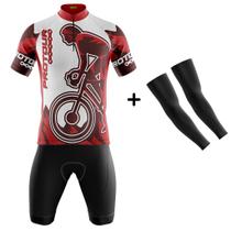 Conjunto Ciclismo bermuda e camisa masculina Pro Tou Kom Com Bolsos UV 50+