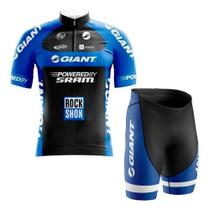 Conjunto Ciclismo Camisa Manga Curta e Bermuda Giant Esportiva Bike Uv Mtb