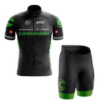 Conjunto Ciclismo Cannondale Camisa Manga Curta e Bermuda Gel 3d Bike Uv Mtb