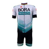 Conjunto Ciclismo Classic - Bora Branco - (Zíper Total)