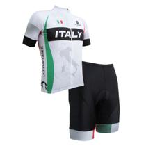Conjunto Ciclismo Classic - Itália Branco (Zíper Total)