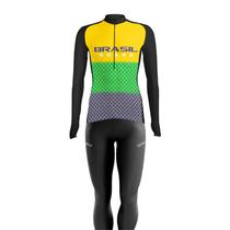 Conjunto Ciclismo Feminino de Inverno - Camisa Manga Longa + Calça de Gel
