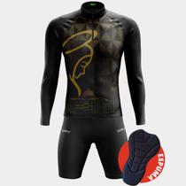 Conjunto Ciclismo Masculino - Nossa Senhora Losango MANGA LONGA (PRO) Bermuda Espuma WAY