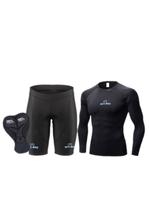 Conjunto Ciclismo NickBike Camisa e Short Compressão Forro Gel Duplo Proteção UV