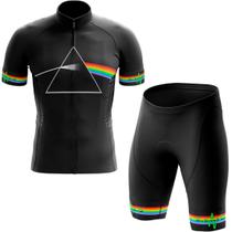 Conjunto Ciclismo Pink Floyd Camisa Uv Curta e Bermuda Gel Bike Mtb Conjunto Ciclismo Pink Floyd Camisa Uv Curta e Bermuda Gel Bike Mtb