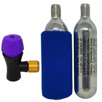 Conjunto Cilindro CO2 16G Reparo de Pneu 2 Unid. + Regulador Conjunto Cilindro CO2 16G Reparo de Pneu 2 Unid. + Regulador