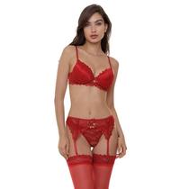 Conjunto Cinta-Liga Vermelho Sepie 37040 Fio Dental