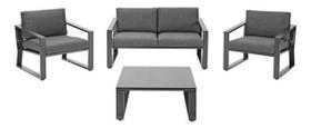 Conjunto Cinza Aluminio 4 Pecas Sofa Poltronas Mesa Conjunto Cinza Aluminio 4 Pecas Sofa Poltronas Mesa