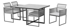 Conjunto Cinza Premium Para Jardim 5 Pecas - Mesa E Cadeiras Conjunto Cinza Premium Para Jardim 5 Pecas - Mesa E Cadeiras