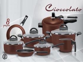 Conjunto cioccolato 08 peças teflon com panela de pressão - Marpal
