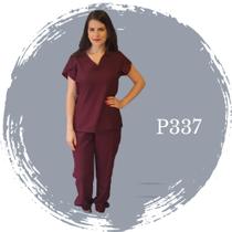 Conjunto cirúrgico feminino gabardine bordô Conjunto cirúrgico feminino gabardine bordô