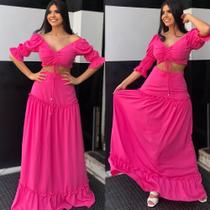 Conjunto Clarice Saia Longa e Cropped Conjunto Clarice Saia Longa e Cropped