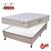 Conjunto Classic F.A Colchões Casal Box Castor Bege 138x188x73cm