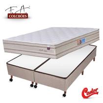 Conjunto Classic F.A Colchões Queen Size Box Castor Bege 158x198x73cm