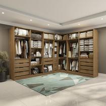 Conjunto Closet Kappesberg Adapt Nogueira 5 Peças 342cm x 263cm