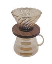 Conjunto Coador de Café Com Jarra de Vidro Ambar 600ml