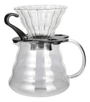 Conjunto Coador de Vidro Para Café Com Jarra de Vidro 600ml