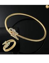 Conjunto Cobra Dourado Feminino Colar E Pulseira Luxuoso Adicionar aos favoritos