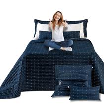 Conjunto Cobre Leito Casal 7 Peças Urbany Bordado Premium