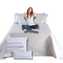 Conjunto Cobre Leito Casal 7 Peças Urbany Bordado Premium