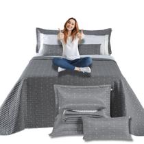 Conjunto Cobre Leito Casal 7 Peças Urbany Bordado Premium