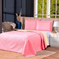 Conjunto Cobre Leito Casal Queen 3 Peças Dupla Face Matelado Toque Macio