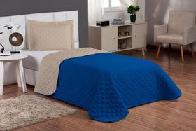 Conjunto Cobre Leito Solteiro Menino 2 Peças Caqui/Azul