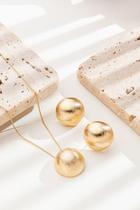Conjunto Colar + Brinco Esfera rustica ouro 18k Conjunto Colar + Brinco Esfera rustica ouro 18k
