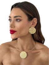 Conjunto Colar + Brinco Folheado A Ouro 18k