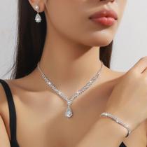 Conjunto Colar Brinco Pulseira Strass Noivas Madrinhas Festa Conjunto Colar Brinco Pulseira Strass Noivas Madrinhas Festa