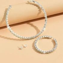 Conjunto Colar Brincos E Pulseira Noiva Festa Madrinha C42 Conjunto Colar Brincos E Pulseira Noiva Festa Madrinha C42