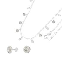 Conjunto Colar + Brincos Prata 925 Choker Zircônias Noiva Casamento Luxo Elegante Presente Conjunto Colar + Brincos Prata 925 Choker Zircônias Noiva Casamento Luxo Elegante Presente
