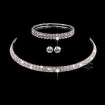 Conjunto Colar Brincos Pulseira Noiva Madrinha Festa C37 Conjunto Colar Brincos Pulseira Noiva Madrinha Festa C37