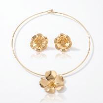 Conjunto Colar Choker Aro Rigido E Brinco Moda Luxo Fashion Conjunto Colar Choker Aro Rigido E Brinco Moda Luxo Fashion