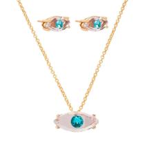 Conjunto Colar E Brinco Armem Rr Bijoux Olho Grego